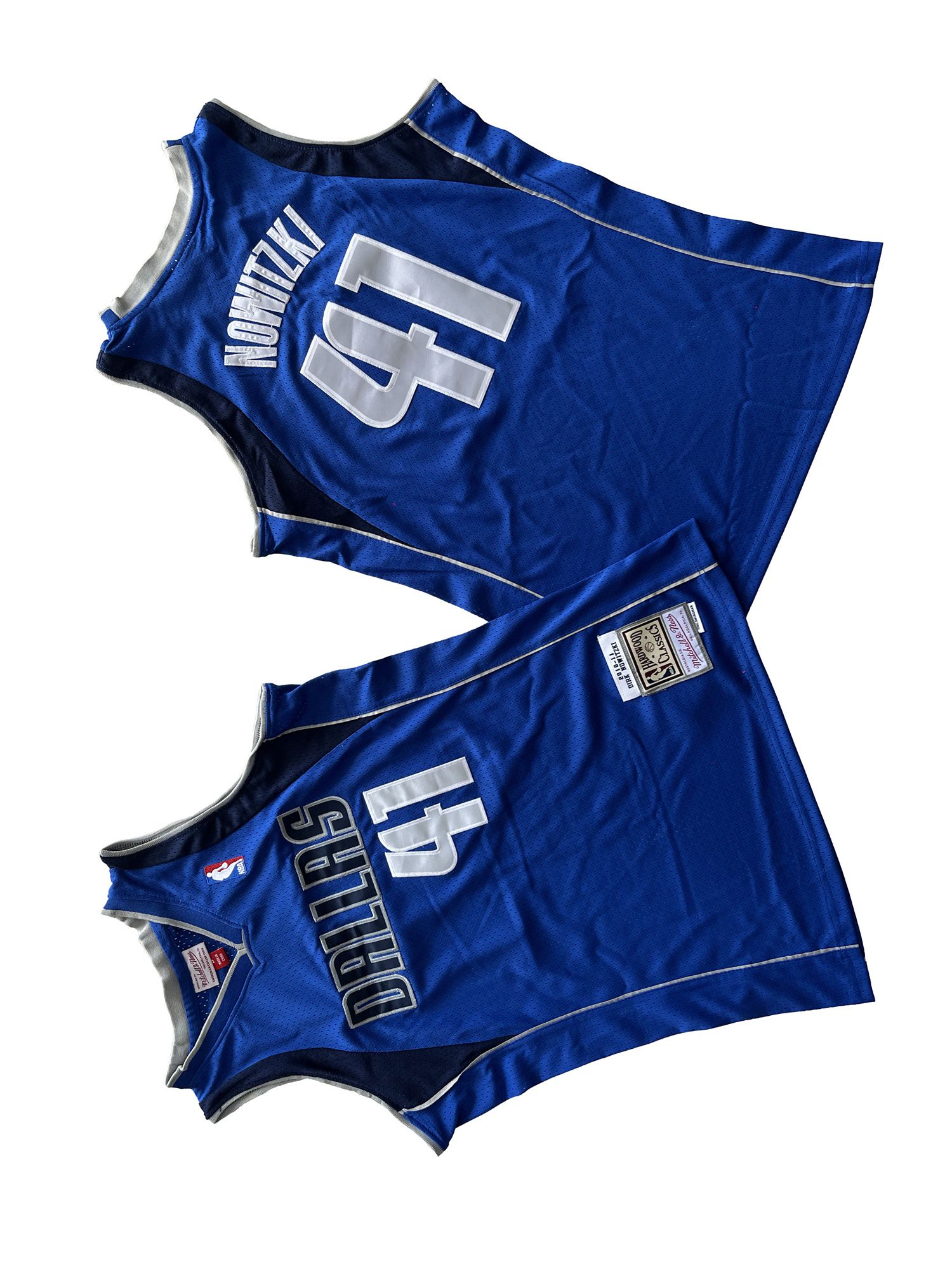 Men Dallas Mavericks 41 Nowitzki Blue Throwback NBA Jersey